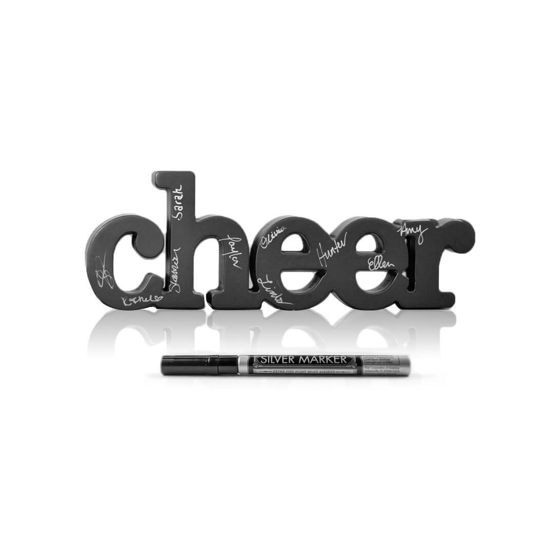 ChalkTalkSPORTS Cheer Wooden Words - Handcrafted Wood Sign for Shelf & Desk Décor - Perfect for Home, Office & Sports Team Spirit