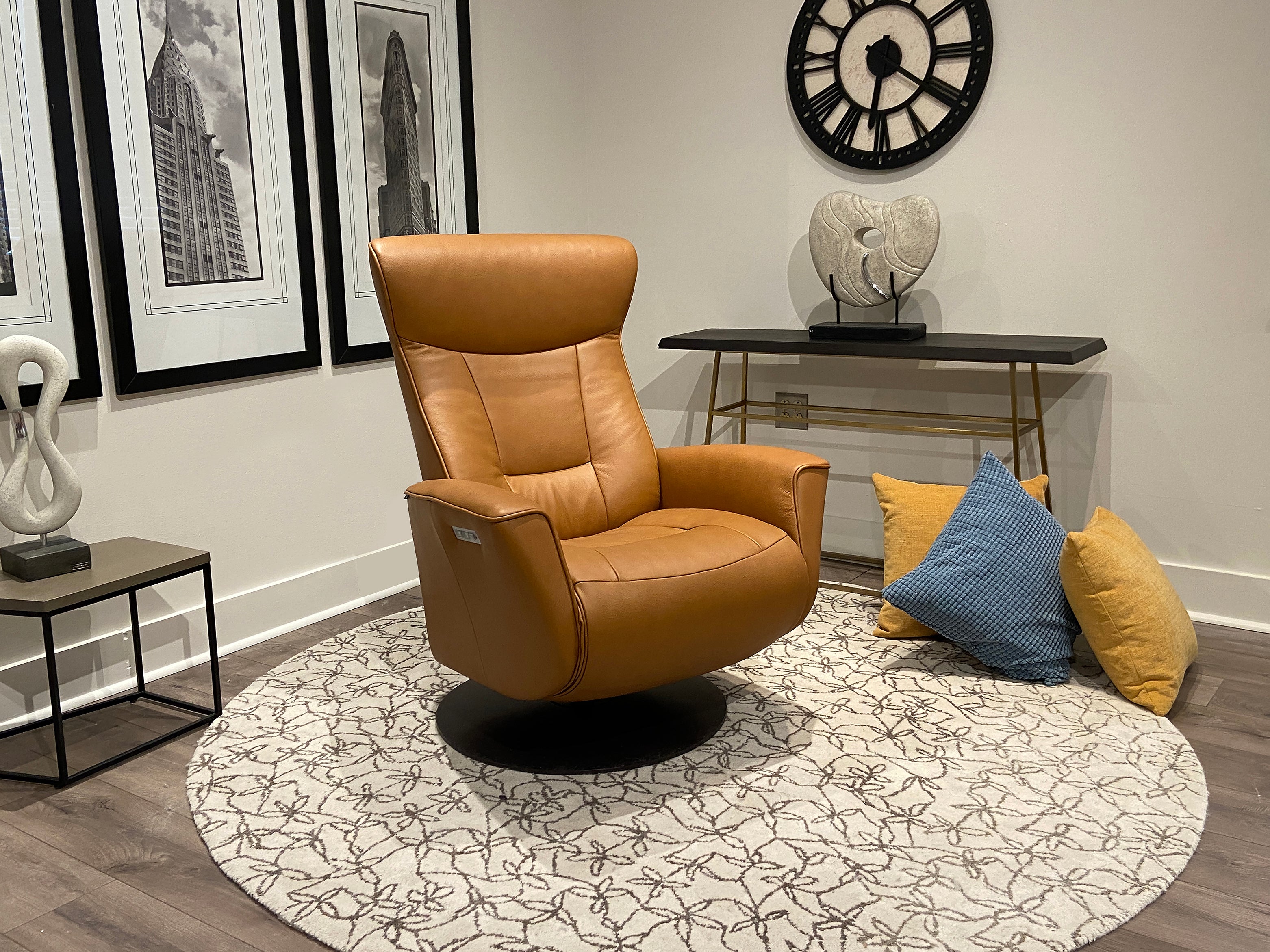 FJORDS Oskar Power Reclining Chair with USB Charging & Built-in Battery - Modern Recliner for Living Room, Home Theater & Office Comfort