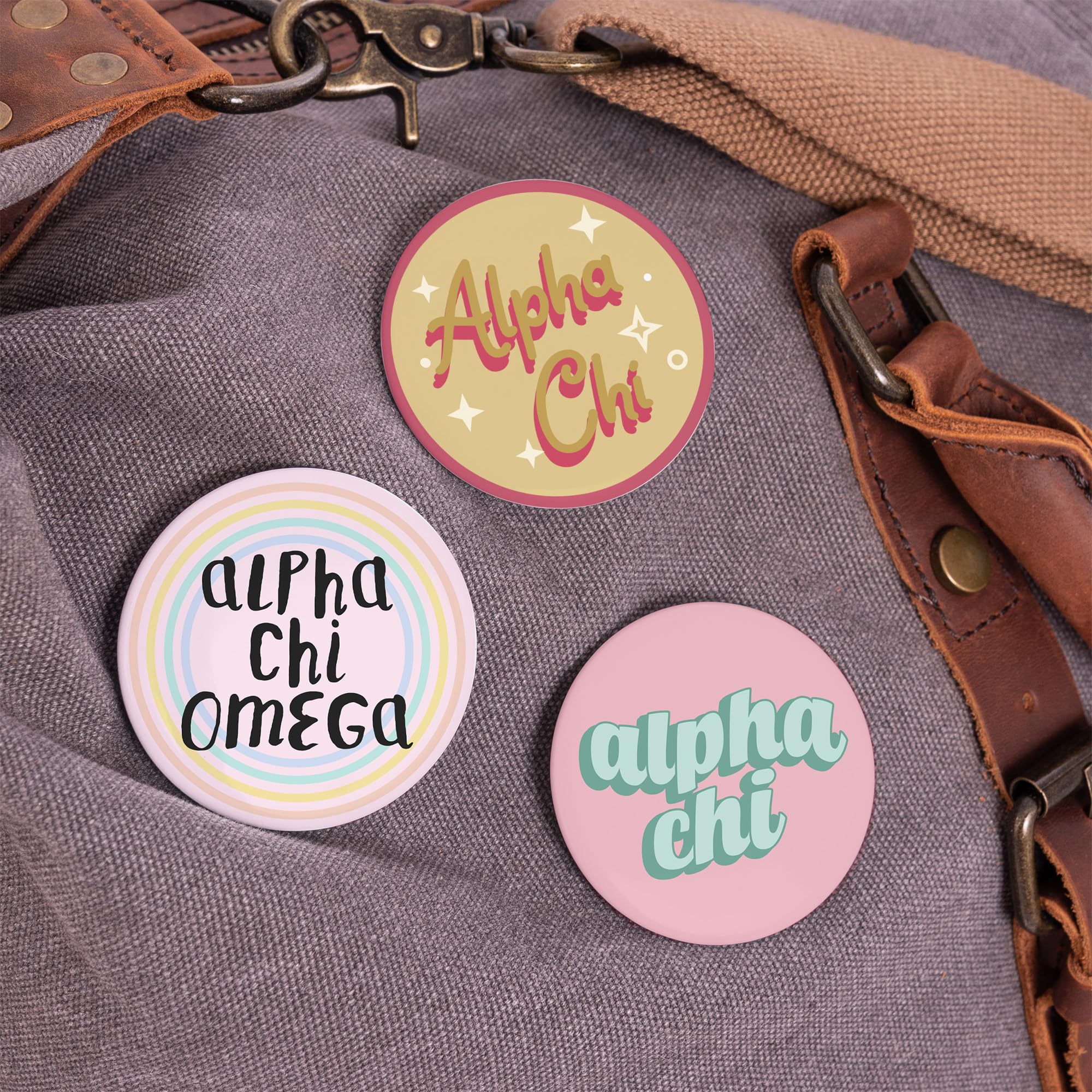 AXO Sorority Pin Set - 3 Piece Desert Cactus Alpha Chi Omega Badge Collection (2.25-inch) - Cute Sorority Accessories for Backpacks, Jackets & Greek Life Events