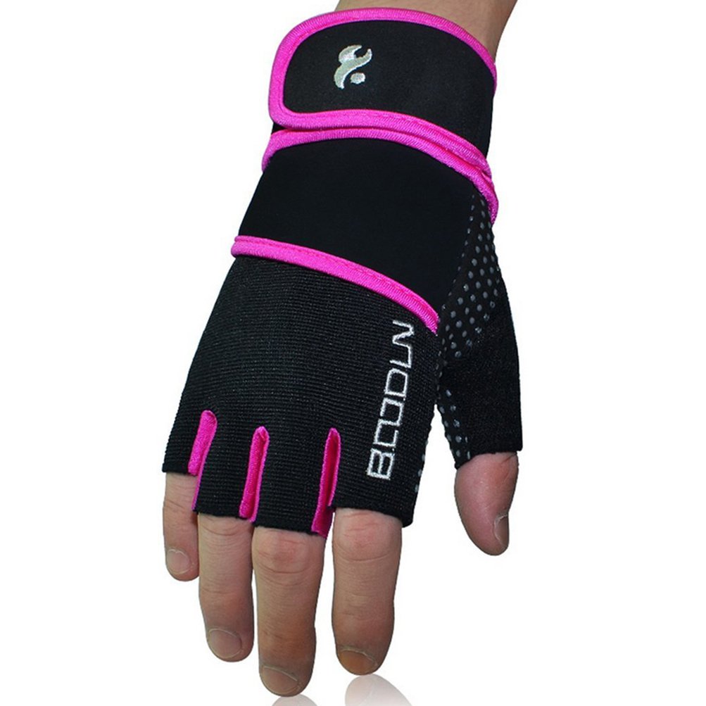 Best Weight Lifting Gloves for Men & Women - Half Finger Gym Gloves with Wrist Support Straps - Ideal for CrossFit, Powerlifting & Strength Training