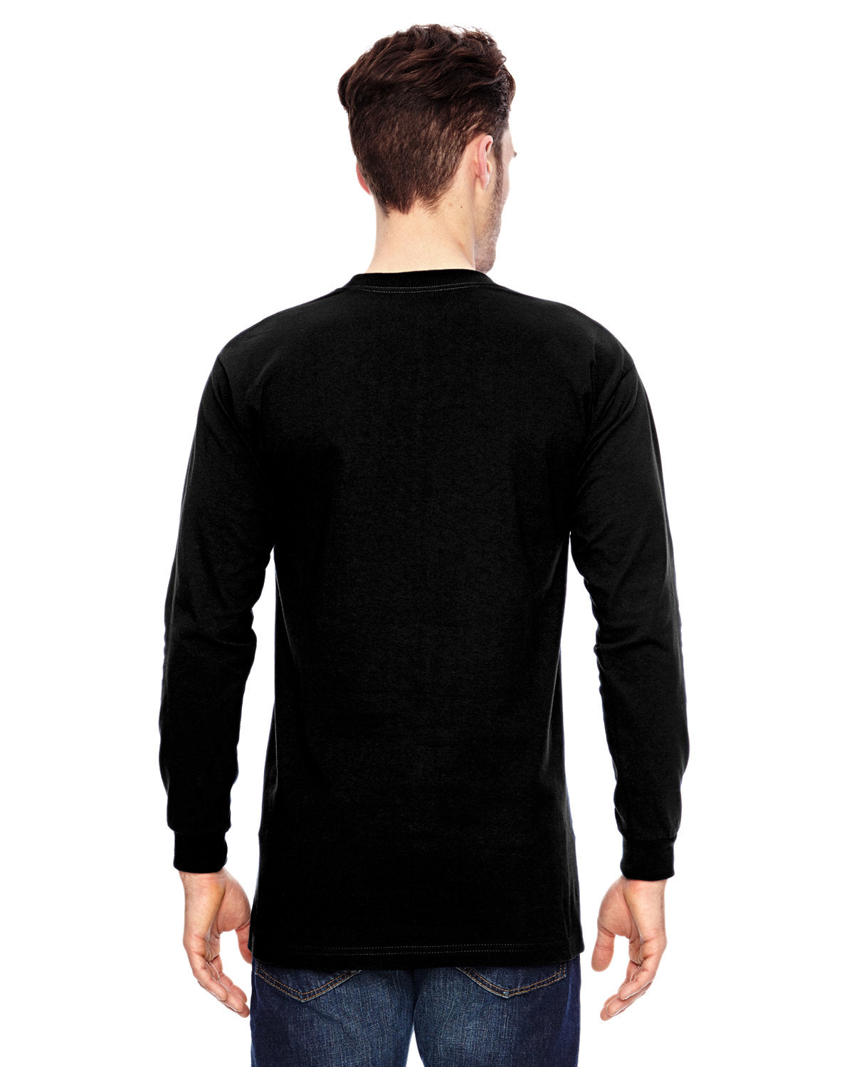 Bayside BA6100 Men's 100% Cotton Long Sleeve T-Shirt - 6.1 oz Comfort Fit Casual Shirt for Work, Outdoor & Everyday Wear