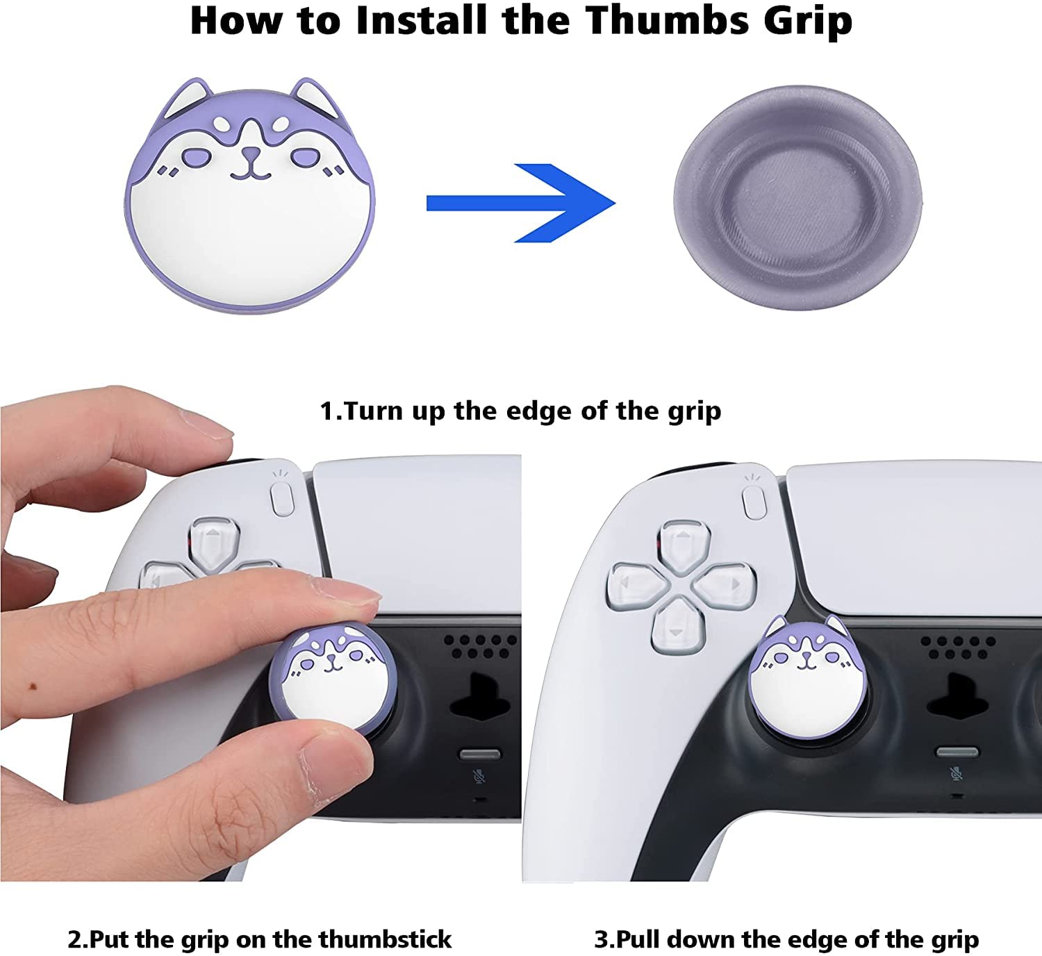 PlayVital Joystick Caps for PS5, PS4, Xbox Series X/S, Xbox One & Switch Pro Controller - Ice Bear & Baby Seal Design - Protective Thumbstick Grips for Enhanced Gaming Comfort - Perfect for Long Gaming Sessions, Competitive Play & Controller Protection