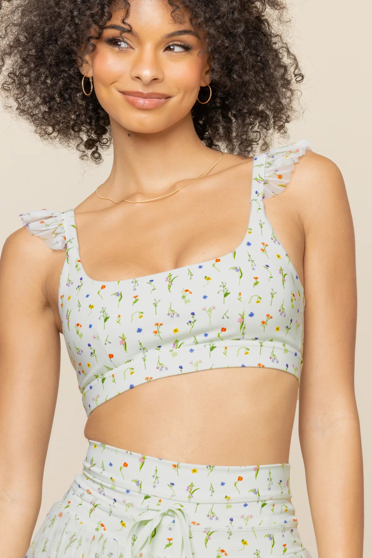 Romantic Ruffle Lace Bra for Women - Elegant Floral Meadow Design - Perfect for Date Nights, Weddings & Special Occasions