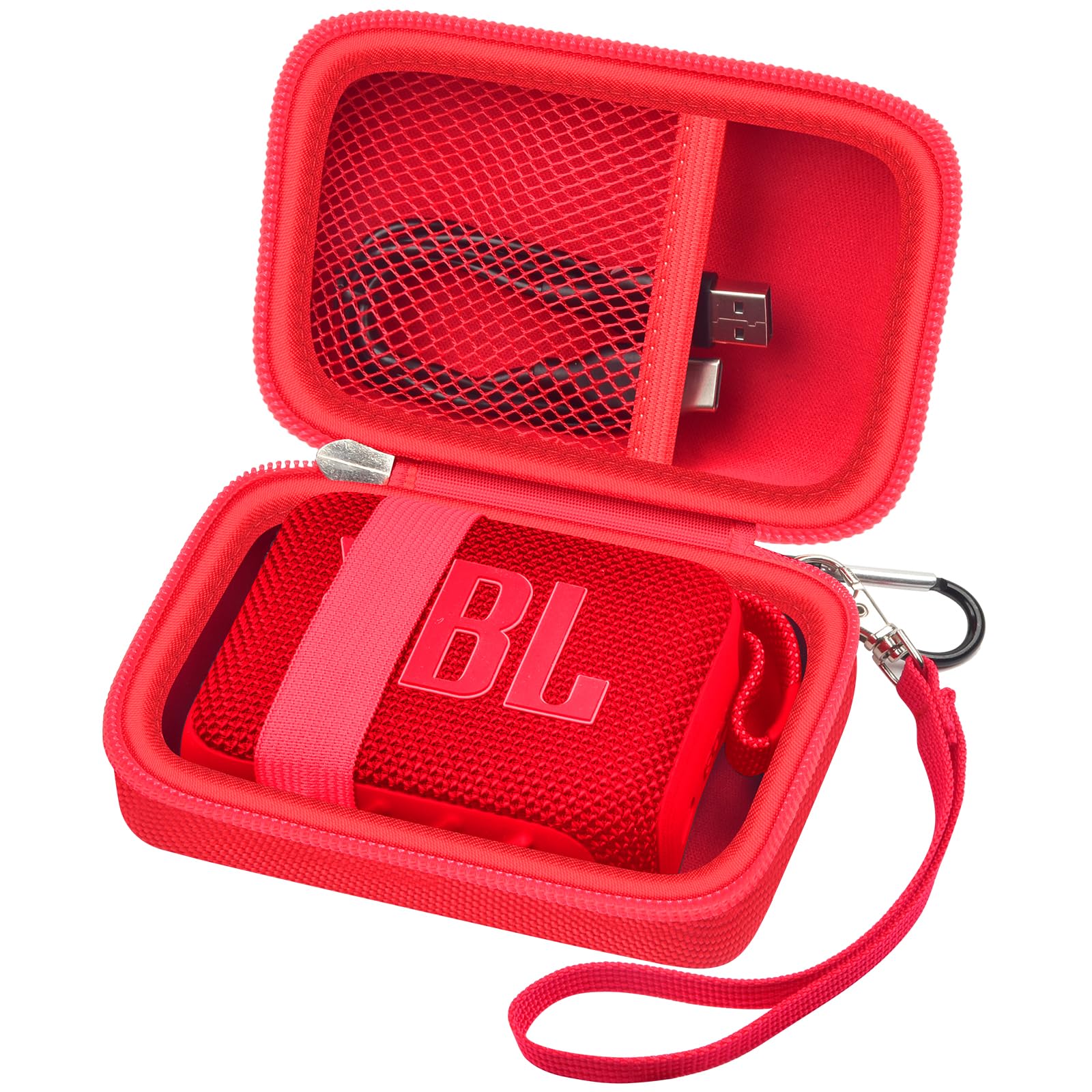 JBL Go 4/Go 3/Go 3 Eco/Go 2 Waterproof Bluetooth Speaker Carrying Case - Durable Portable Protective Box for Mini Wireless Speakers, Perfect for Travel, Outdoor Adventures, and Home Use (Red)