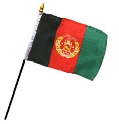 4x6 Inch Afghanistan Miniature Desk Flag - Small Stick Flag for Office Decor, School Projects, International Events & Patriotic Displays