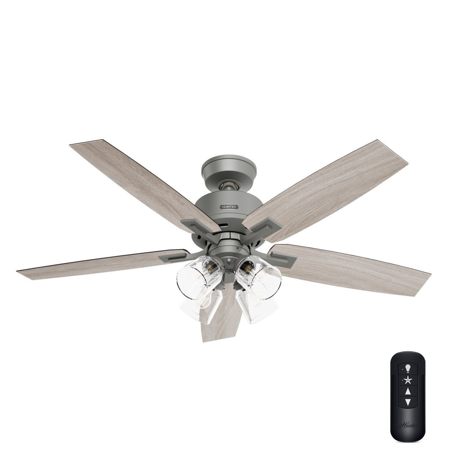 52 Inch Gatlinburg Ceiling Fan with 4 Lights - Modern Indoor Fan with Remote Control for Living Room, Bedroom, and Office
