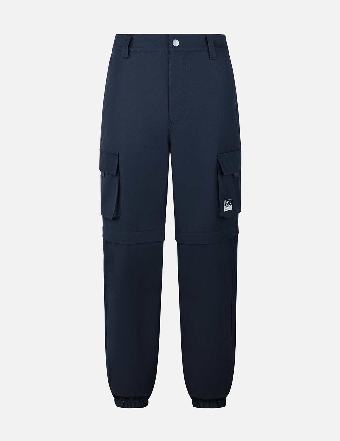 Kamon & Logo Prints Detachable Leg Panel Fashion Fit Woven Cargo Jogger Pants - Stylish Streetwear for Men | Perfect for Casual Wear, Gym & Outdoor Activities