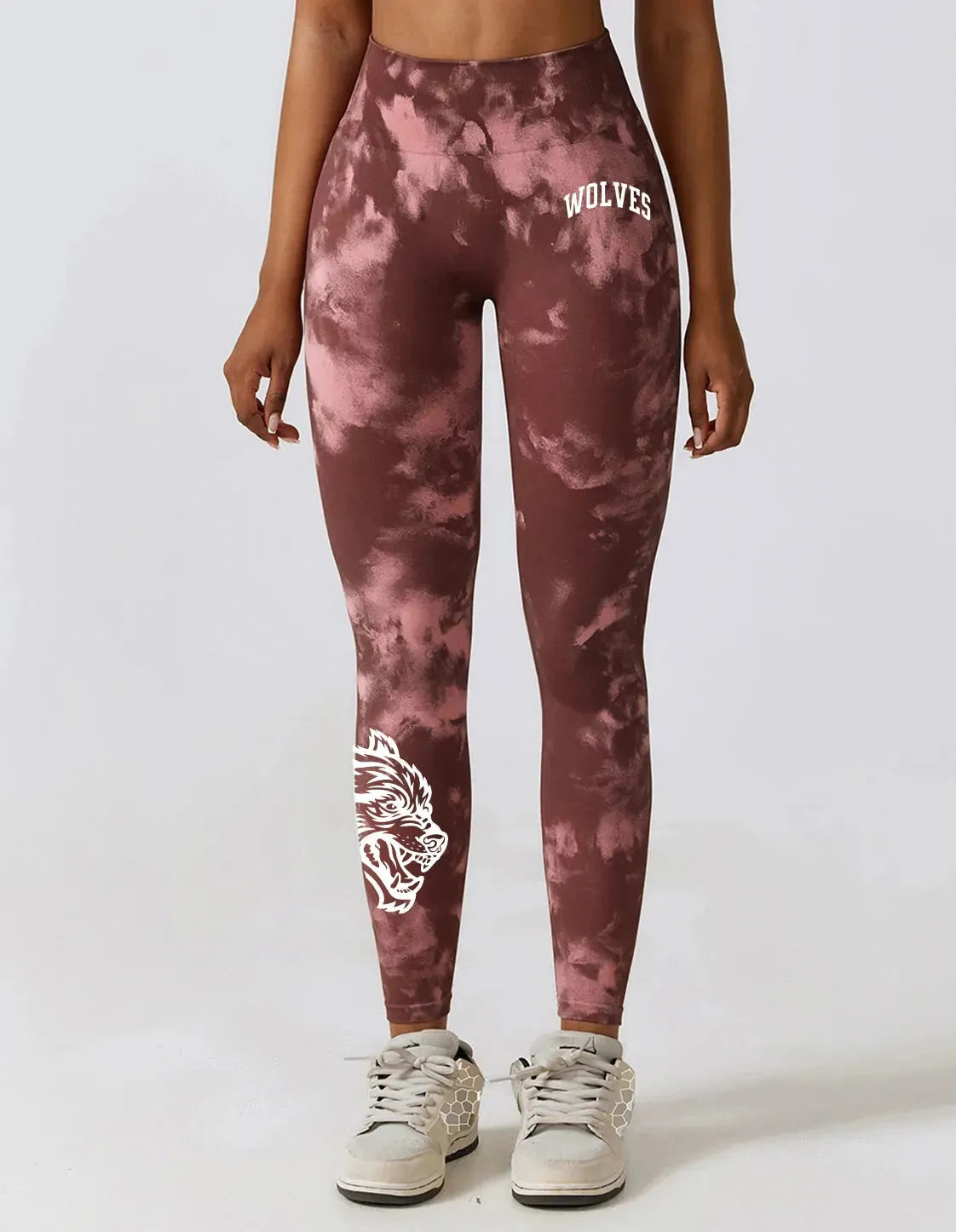 Darc Women's Seamless Gym Leggings - High Waist Elastic Workout Tights for Women, Breathable Summer Yoga Pants with Wolf Print Design - Perfect for Fitness, Running & Lounge Wear