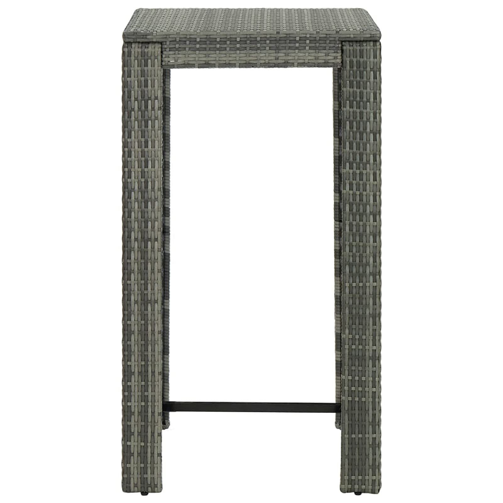 Tidyard 5-Piece Patio Bar Set with Table, 4 Stool Chairs, Footrest & Cushions - Gray Poly Rattan & Steel Frame Outdoor Furniture for Terrace, Balcony, Garden | Perfect for Entertaining, Lounging & Outdoor Dining