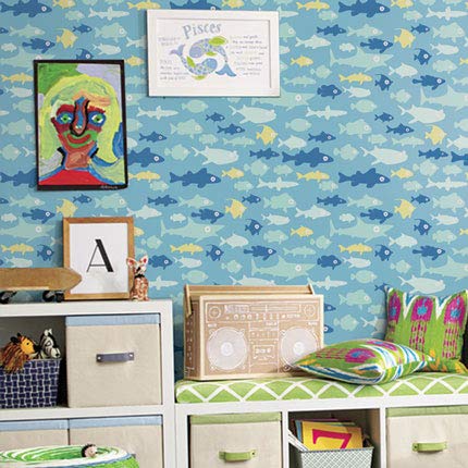 Self-Adhesive Fish Tank Wallpaper - Blue Underwater Theme (24x108 Inches) - Perfect for Aquarium Backgrounds, Home Decor & Kids' Rooms
