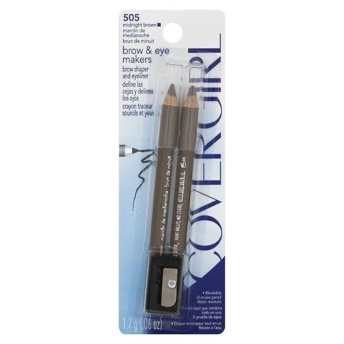 Cover Girl Brow & Eyemaker Pencil - Midnight Brown (Pack of 28) for Natural-Looking Eyebrows & Eyeliner, Perfect for Everyday Makeup & Professional Looks