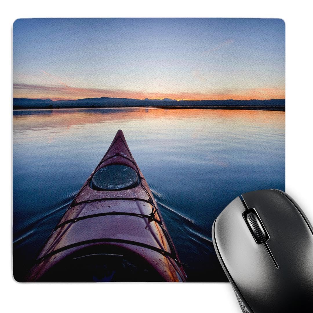 3dRose 8x8 Inch Mouse Pad with Washington Kayak at Sunrise Design - Non-Slip Rubber Base for Office & Gaming Use - Perfect for Computer Workstations & Home Desks