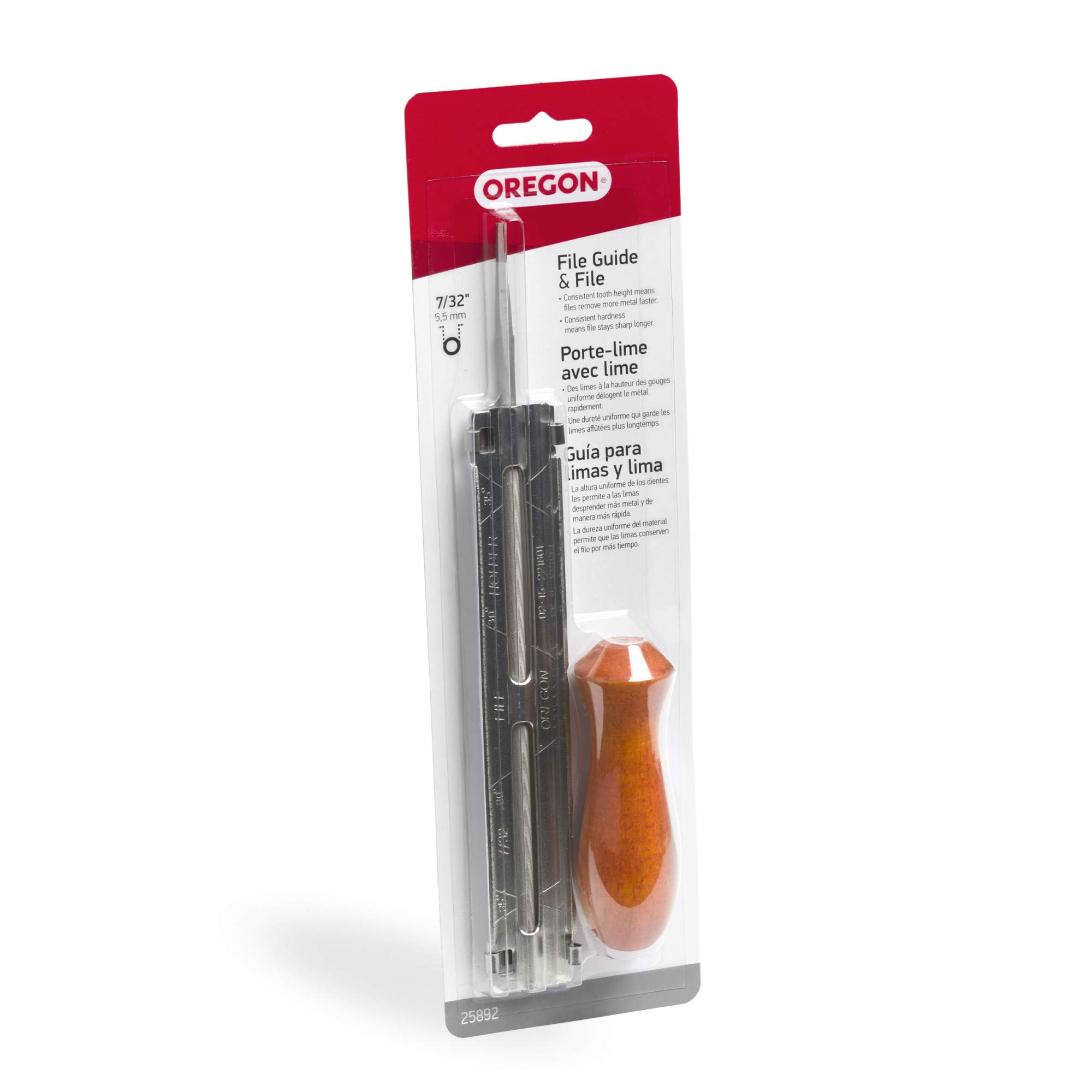 Oregon 25892 7/32-Inch Chainsaw File Guide with File - Professional Chainsaw Sharpening Tool for Wood Cutting & Forestry Work