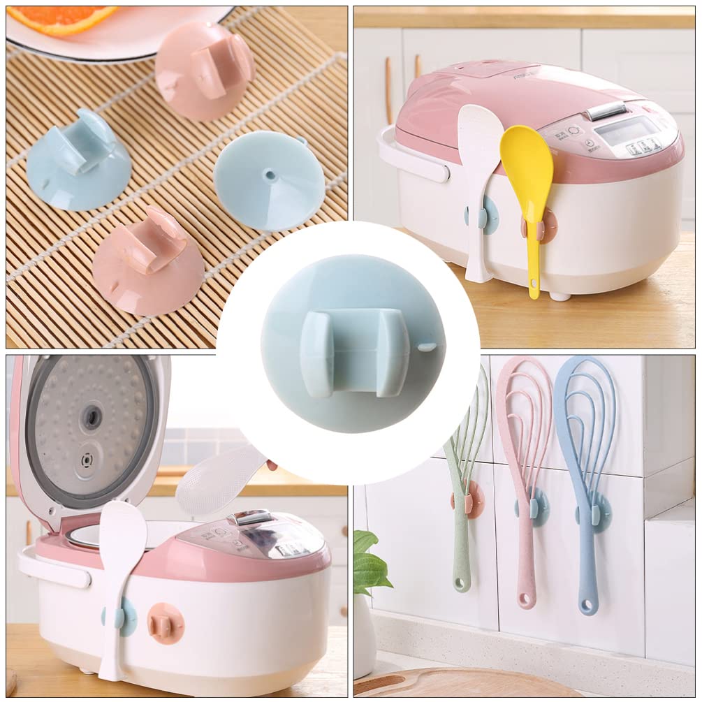 Luxshiny 4-Piece Spoon Display Stand Storage Rack - Wall-Mounted Suction Spoon Holder, Rice Spoon Rest & Paddle Organizer for Kitchen - Perfect for Organizing Utensils by Stove or Sink