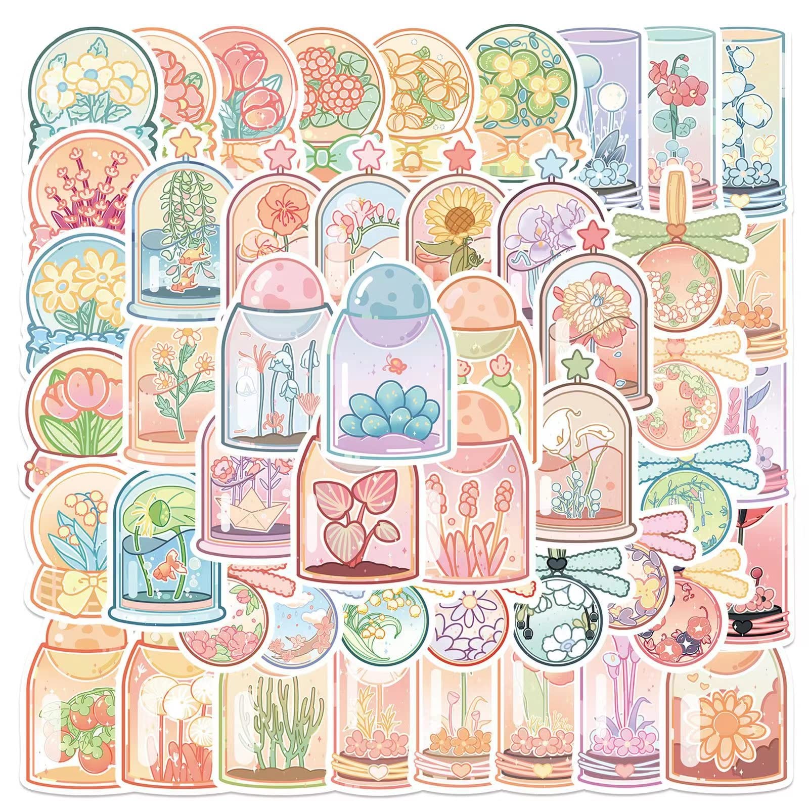 Tuqiso 200 Pcs Waterproof Vinyl Stickers - Cute Cartoon Boba Tea Decals for Water Bottles, Laptops & Flasks | Aesthetic Doodle Stickers for DIY Crafts, School Supplies & Gift Wrapping