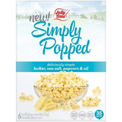 Simply Popped Microwave Popcorn - 24 Pack | Non-GMO, Gluten Free, Healthy Snack for Movie Nights, Parties & Office Break Time