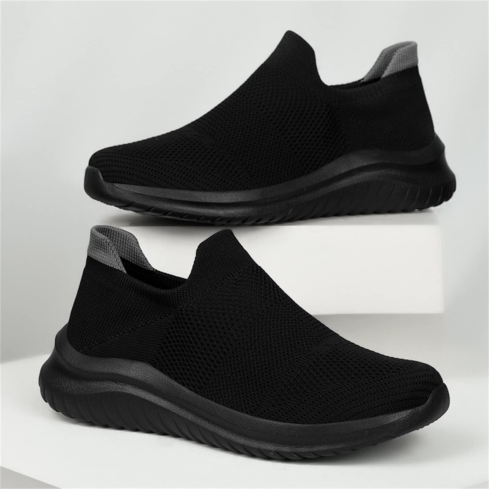 Women's Slip On Walking Sneakers with Arch Support - Lightweight Breathable Mesh Summer Shoes for Walking, Travel & Casual Wear