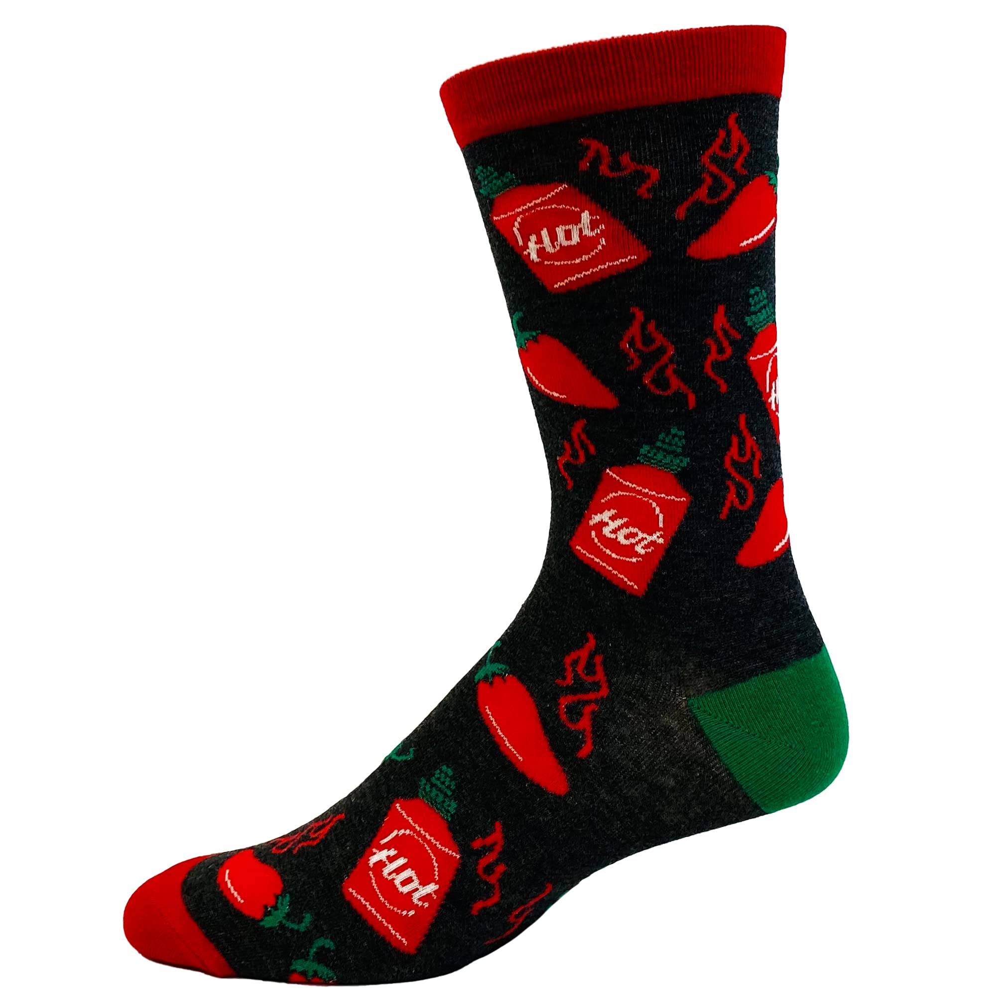 Crazy Dog T-Shirts for Youth | Awesome Sauce Socks | Funny Spicy Hot Sauce Lover Graphic Novelty Footwear | Perfect for Gifts, Cosplay & Casual Wear