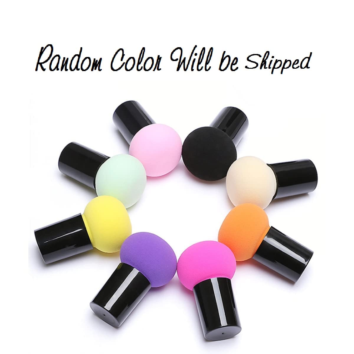 Sunaina Makeup Foundation Powder Puff with Handle - Professional Stick Beauty Blender Sponge for Liquid & Powder Cosmetics | Mushroom Shape Face Brush for Flawless Makeup Application | Perfect for Daily Makeup, Contouring & Touch-ups (Pack of 1)