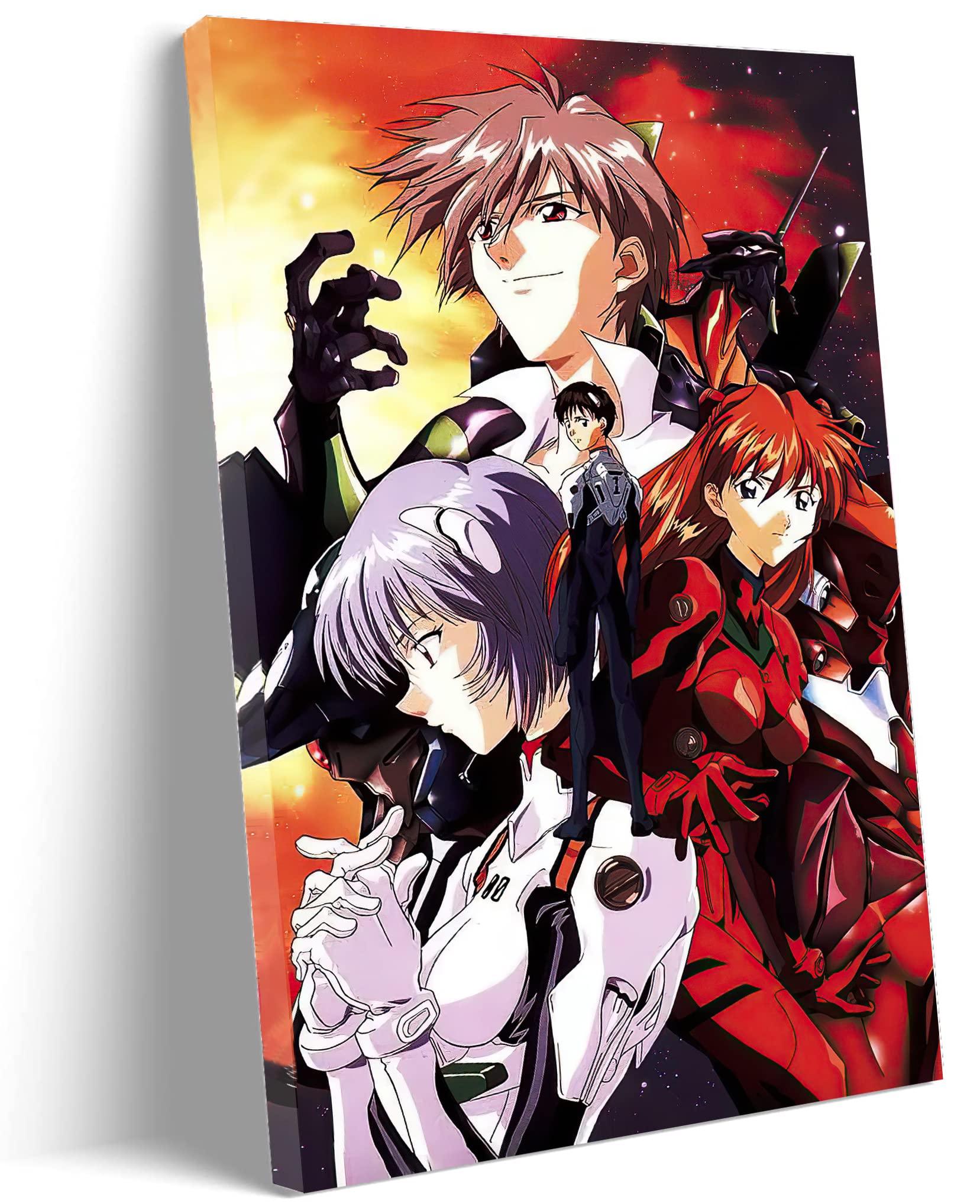 Japanese Anime Neon Genesis Evangelion Wall Scroll Poster - Unframed 12x18 Inches, Neon Red - Perfect for Anime Room Decor, Gaming Setup & Otaku Gifts