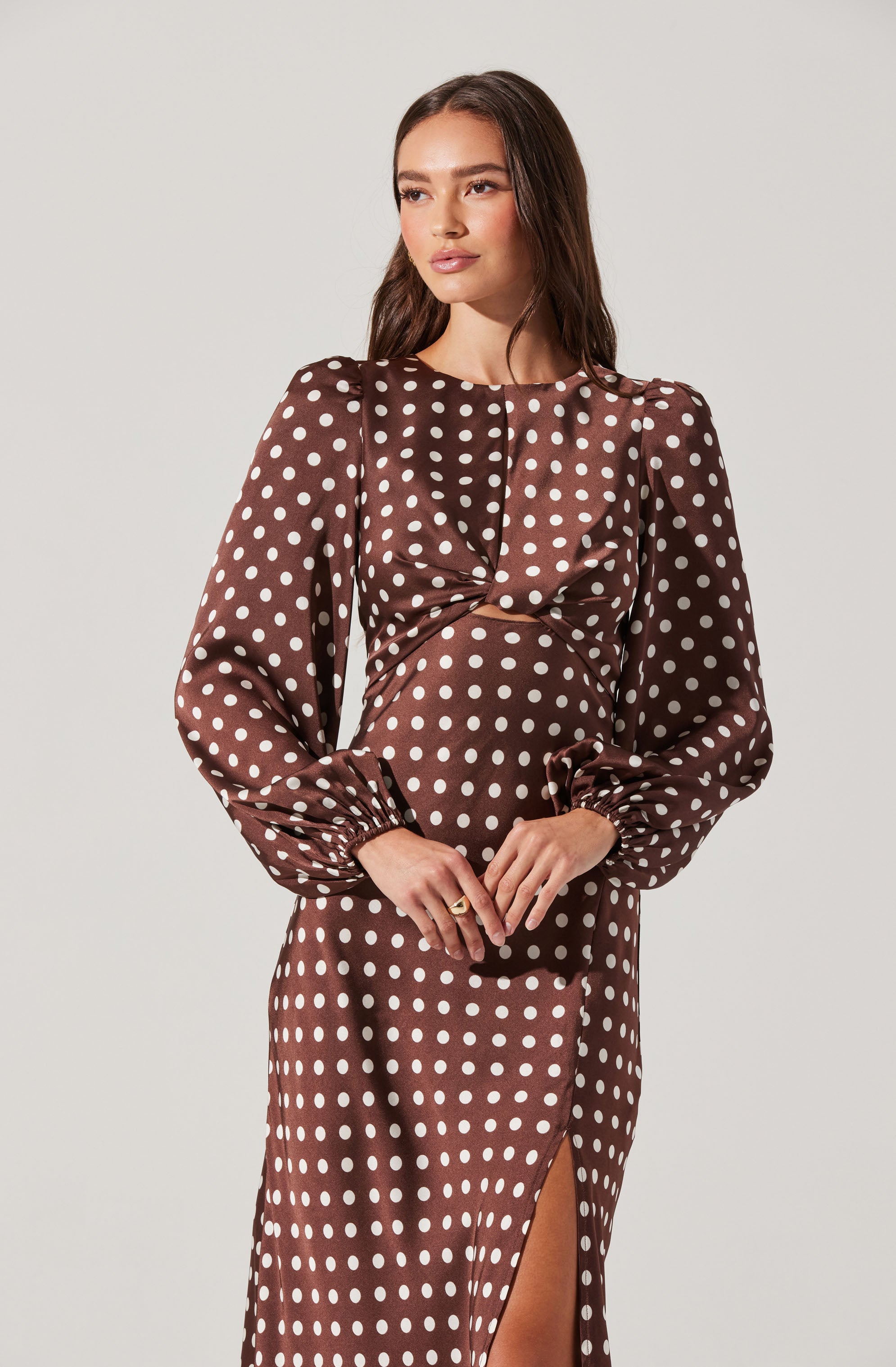 Suzy Polka Dot Midi Dress - Women's Floral Print Summer Dress for Casual Wear, Office & Date Night