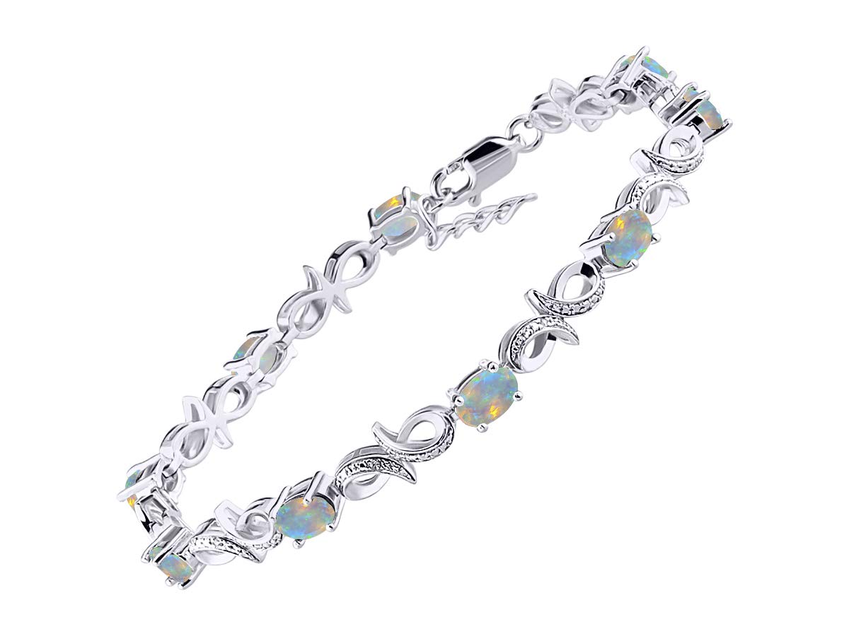 Rylos 925 Sterling Silver Infinity Tennis Bracelet for Women - Adjustable 7