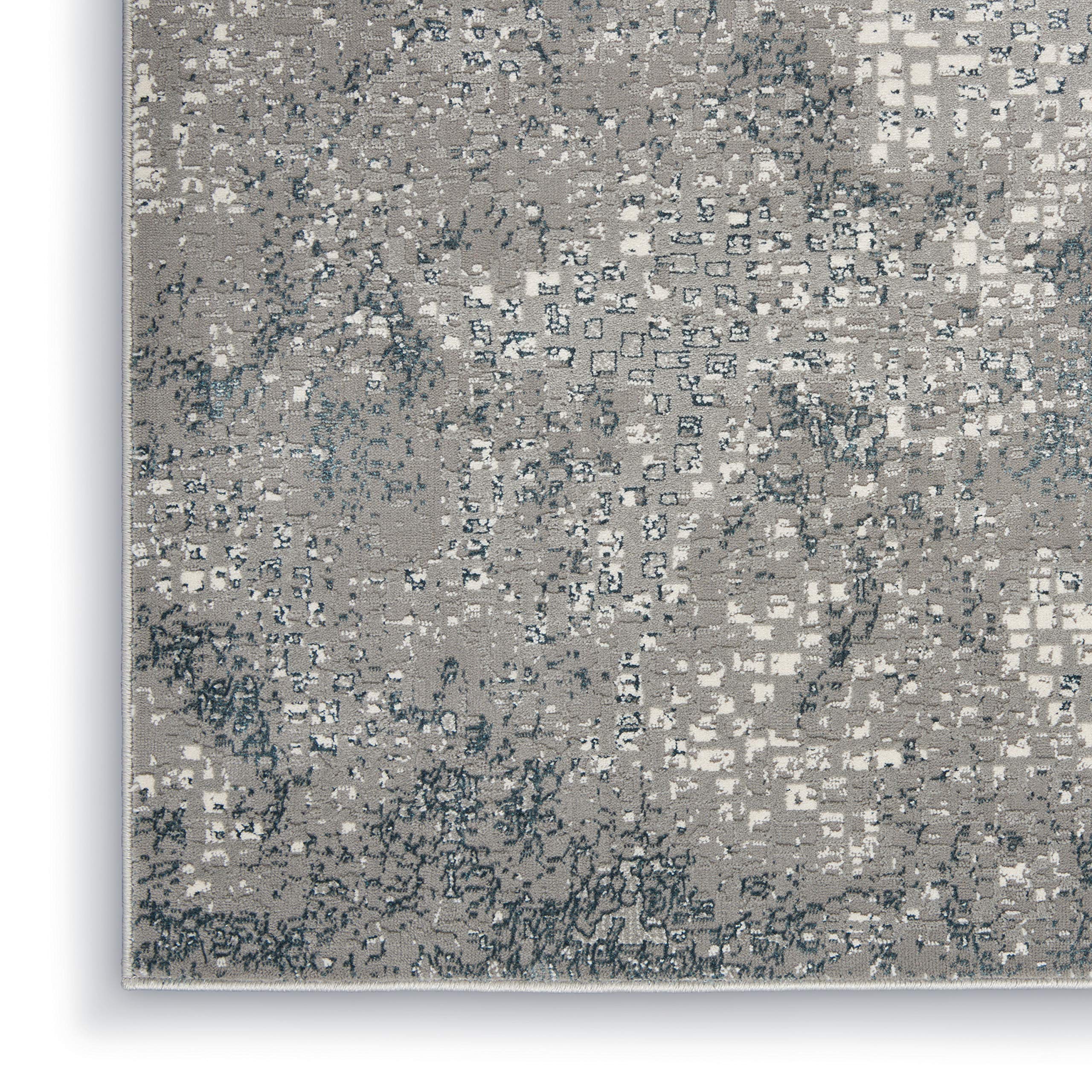 Michael Amini Nourison MA90 Uptown Abstract Grey Area Rug 5' x 7' (5'3