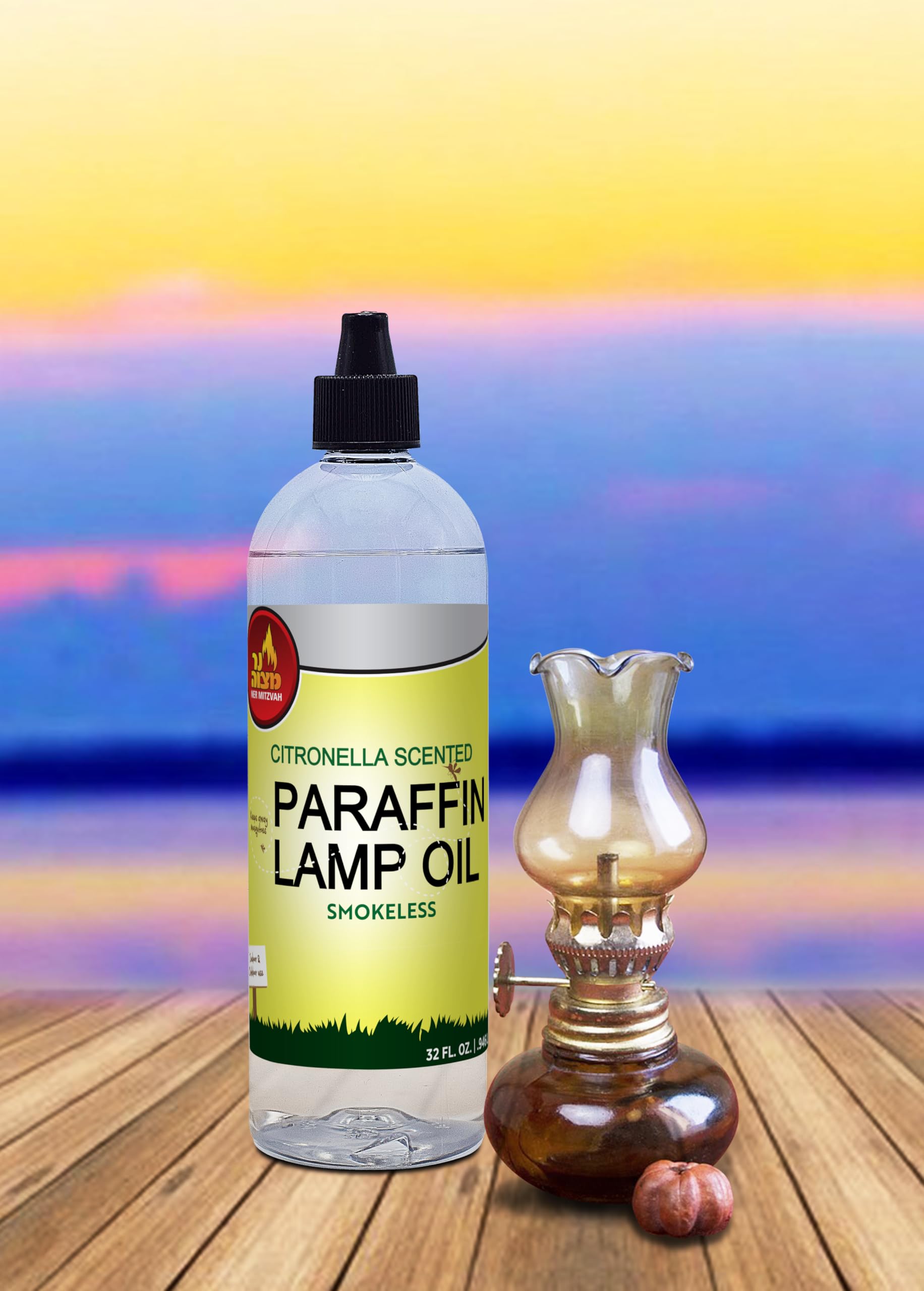 Premium Citronella Scented Lamp Oil - 32oz Smokeless Mosquito Repellent for Indoor/Outdoor Use | Paraffin Oil for Lanterns, Torches & Candles | Perfect for Patio, Camping & Backyard Gatherings