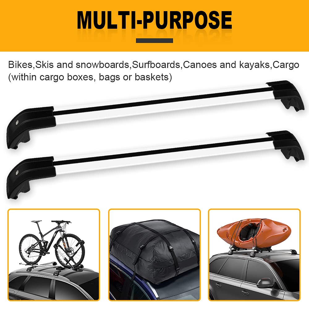 OCPTY Adjustable Roof Rack Cross Bars for Mitsubishi Outlander 2013-2021 - Universal Cargo Carrier with 3-5cm Adjustment Range (Requires Factory Side Rails) | Perfect for Camping, Road Trips & Outdoor Adventures