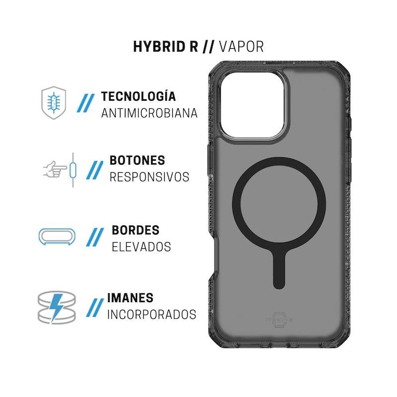 iTskins Hybrid Rugged Case for iPhone 16 Pro Max - Shockproof & Slim Protective Cover - Perfect for Outdoor Adventures, Work & Daily Use