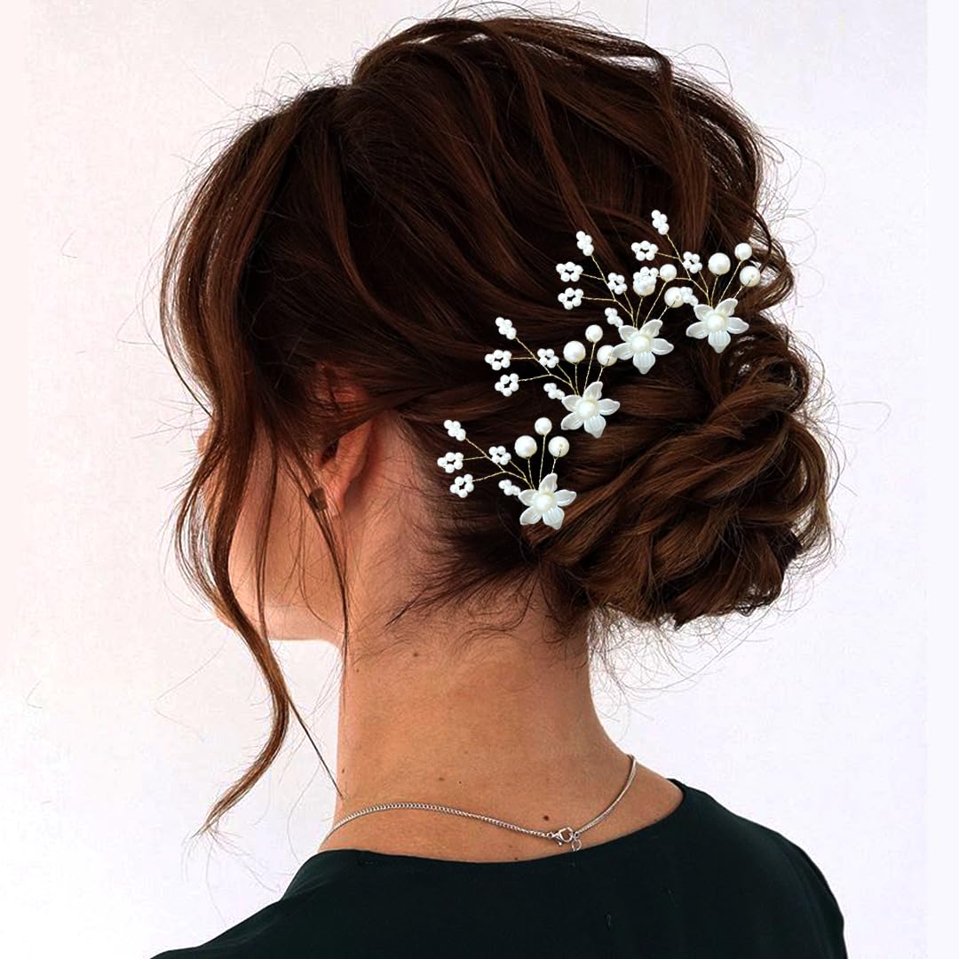 Floral Pearl Hair Clip for Women & Girls - Elegant Hair Accessories with Pearl Design | Perfect for Weddings, Parties & Everyday Wear