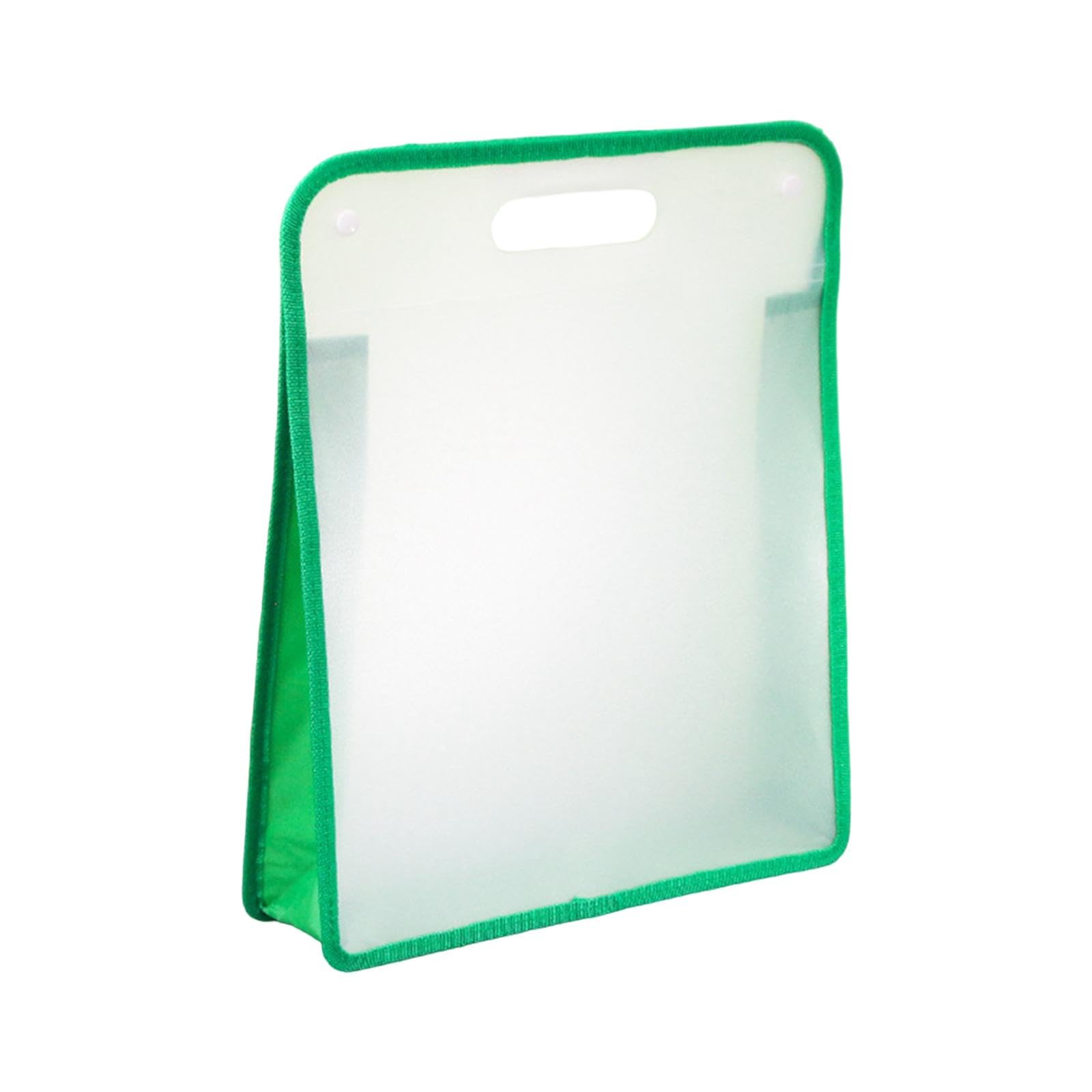 Oshhni Clear Waterproof File Bag - Art Portfolio Document Holder for School, Office, Classroom & Home - Portable Organizer for Projects, Papers & Supplies (Green) | Perfect for Students, Teachers & Professionals