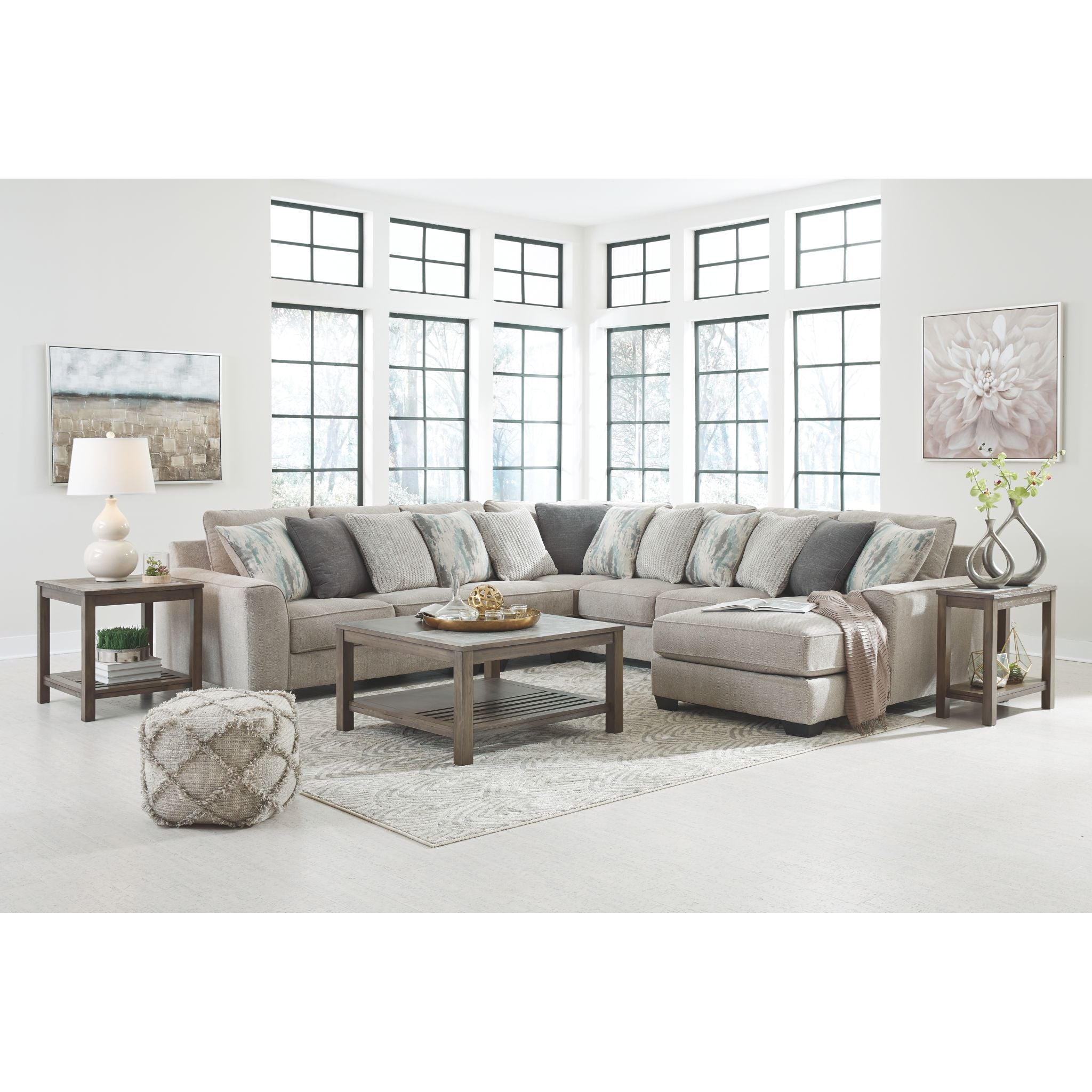 Ardsley 5-Piece Sectional Sofa with Chaise Lounge - Modern L-Shaped Couch for Living Room, Family Room & Home Theater Comfort