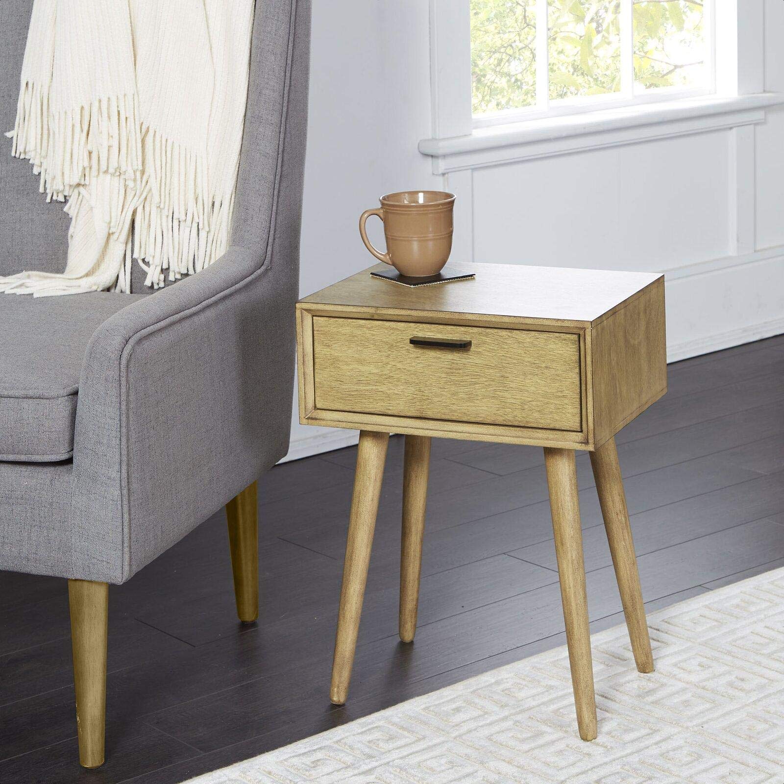 Brenner Mid Century Modern 1-Drawer Accent Table - Small Entryway Console Table with Storage | Perfect for Living Room, Bedroom & Office Decor
