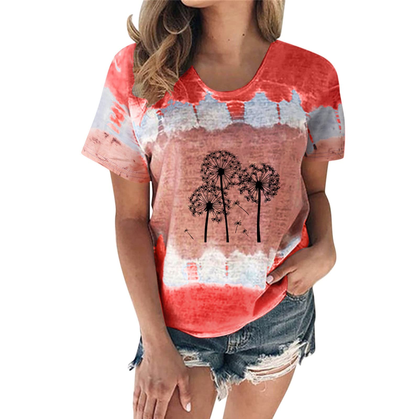 Trendy Plus Size Women's Short Sleeve V-Neck Printed T-Shirt - Casual Blouse for Everyday Wear & Summer Outfits | MOKINGTOP