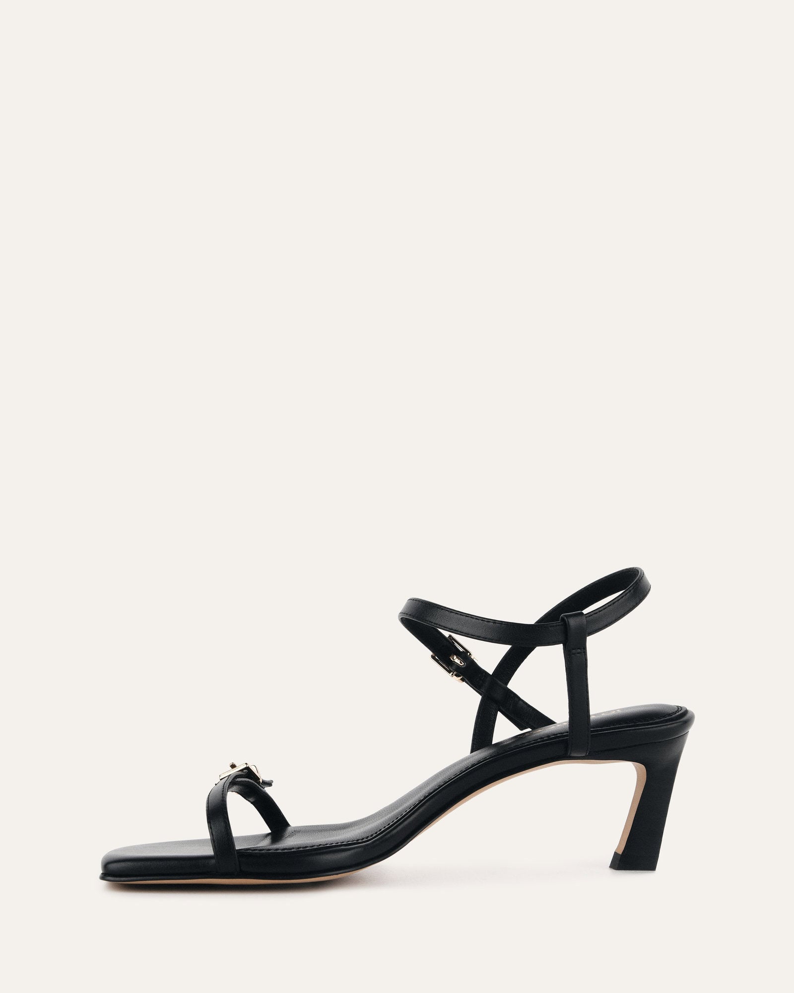 Gianni Women's Black Leather Mid Heel Sandals - Comfortable Dressy Strappy Shoes for Weddings, Parties & Summer Outings