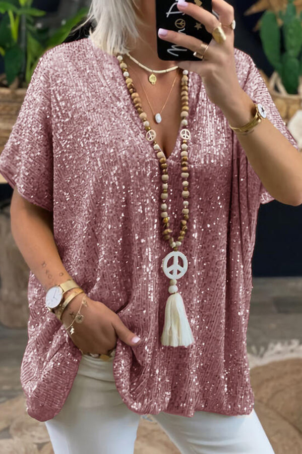 Sparkly Sequin Loose Fit Blouse for Women | Elegant Party Top | Perfect for Night Out, Club Wear & Special Occasions