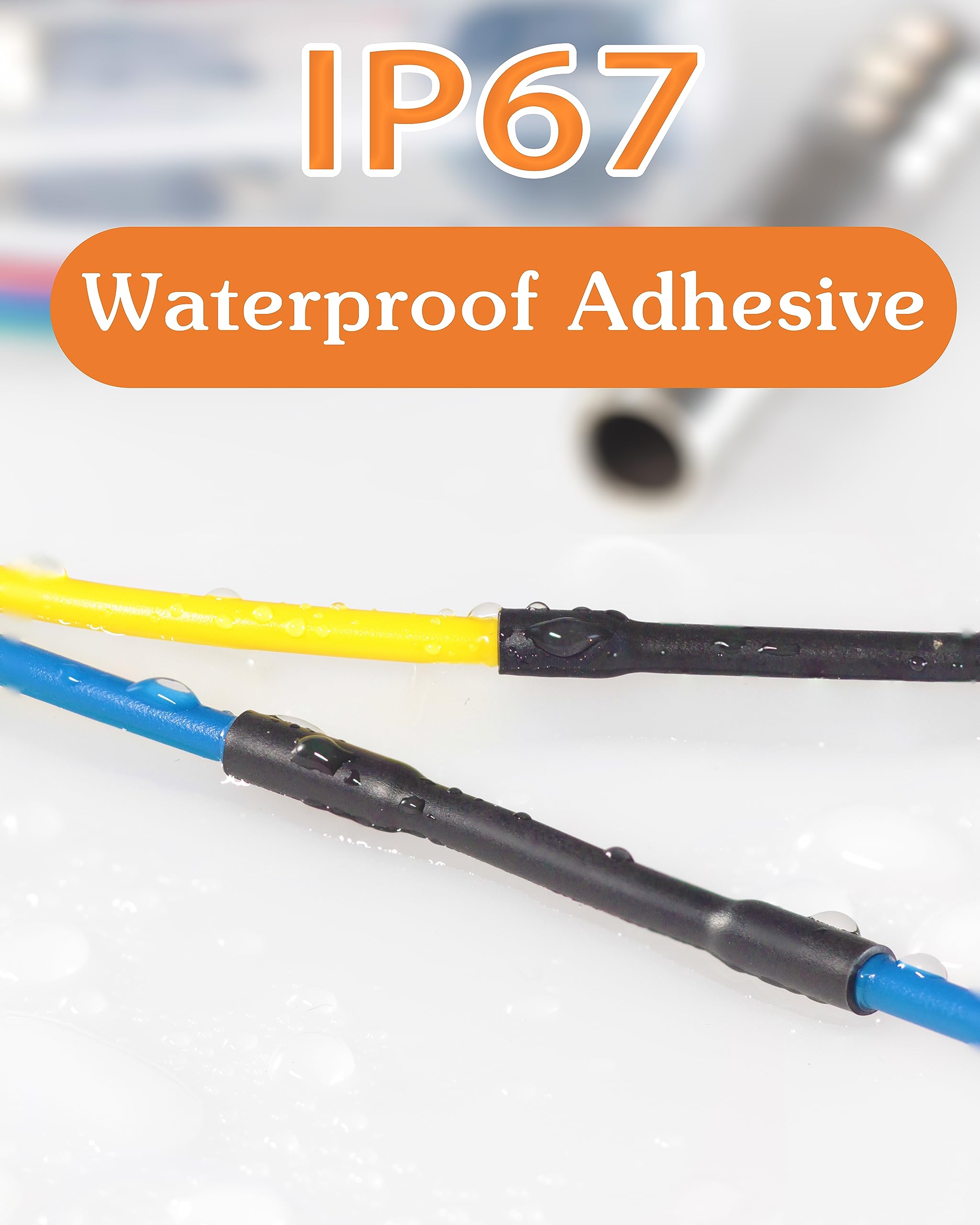 400 Pcs 3:1 Ratio Adhesive Lined Heat Shrink Tubing - Marine Grade Black Wire Wrap (1.75 Inch Length) for Waterproof Insulation - Ideal for Electrical Wiring, Automotive, Marine & DIY Projects