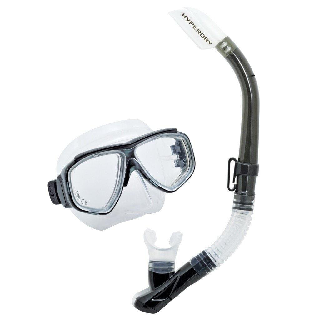 TUSA Splendive Dive Mask and Snorkel Set for Adults - Anti-Fog Scuba Snorkeling Gear with Comfortable Silicone Skirt - Perfect for Ocean Swimming, Beach Vacations & Underwater Exploration