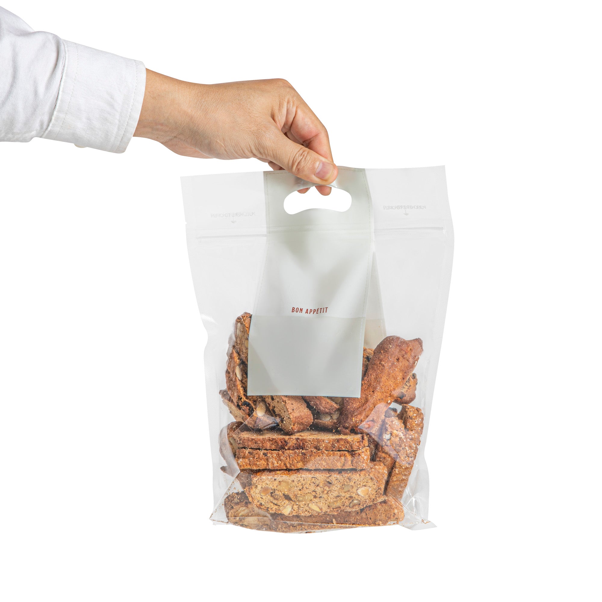 Clear Plastic Gusset Zipper Bags with Handles - 8.25