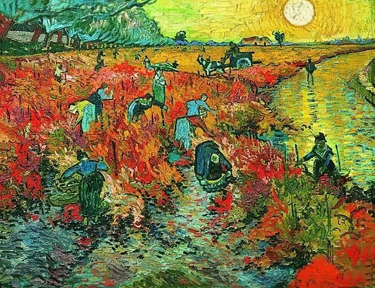 1000 Piece Large Jigsaw Puzzle - Van Gogh's The Red Vineyard - Premium Adult & Teen Puzzle (19.69x27.56 Inches) - Famous Art Collection for Home Decor, Relaxation & Family Game Night