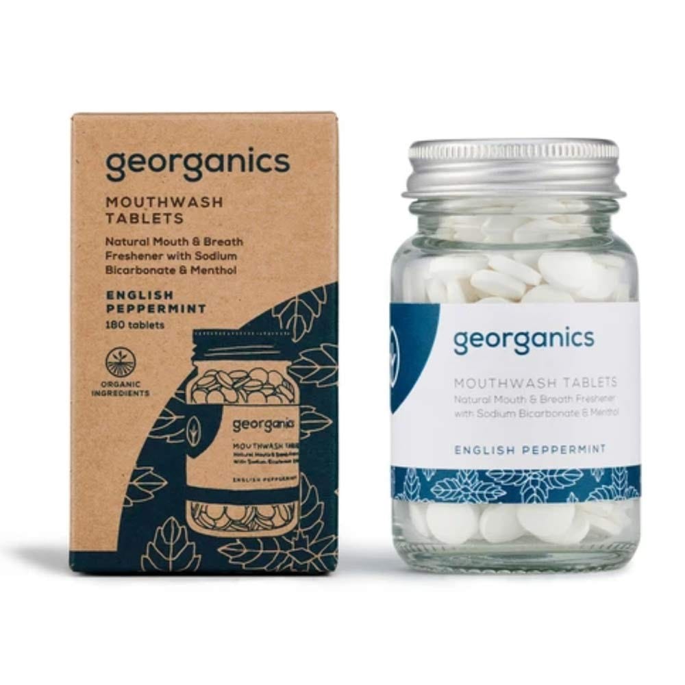Organic Mouthwash Tablets for Fresh Breath - 180 Count Peppermint Flavored | Natural Oral Care, Travel-Friendly, Zero Waste Dental Hygiene Solution for Home & On-the-Go Use