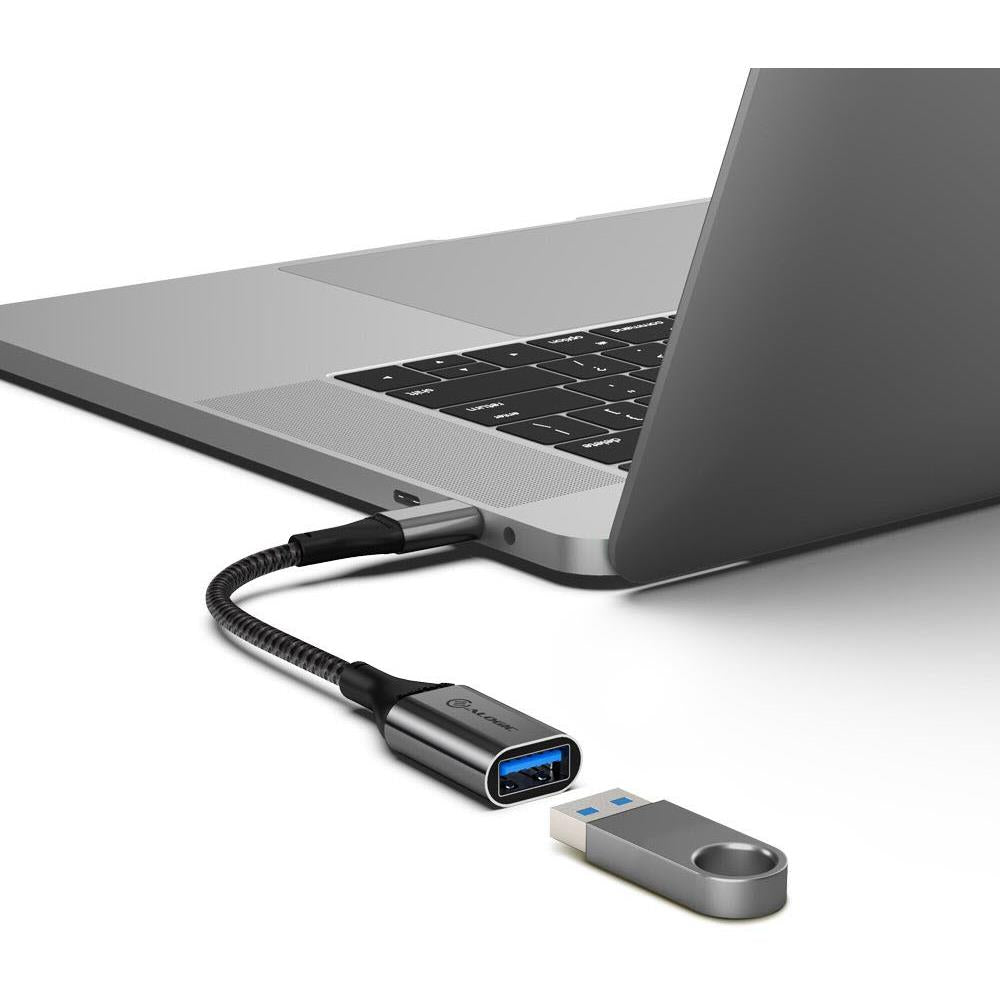 ALOGIC 15cm USB 3.1 Type C to USB A Adapter - Space Grey - High Speed Data Transfer - Compatible with MacBook, iPad Pro, Samsung Galaxy & More - Perfect for Office, Travel & Charging Devices
