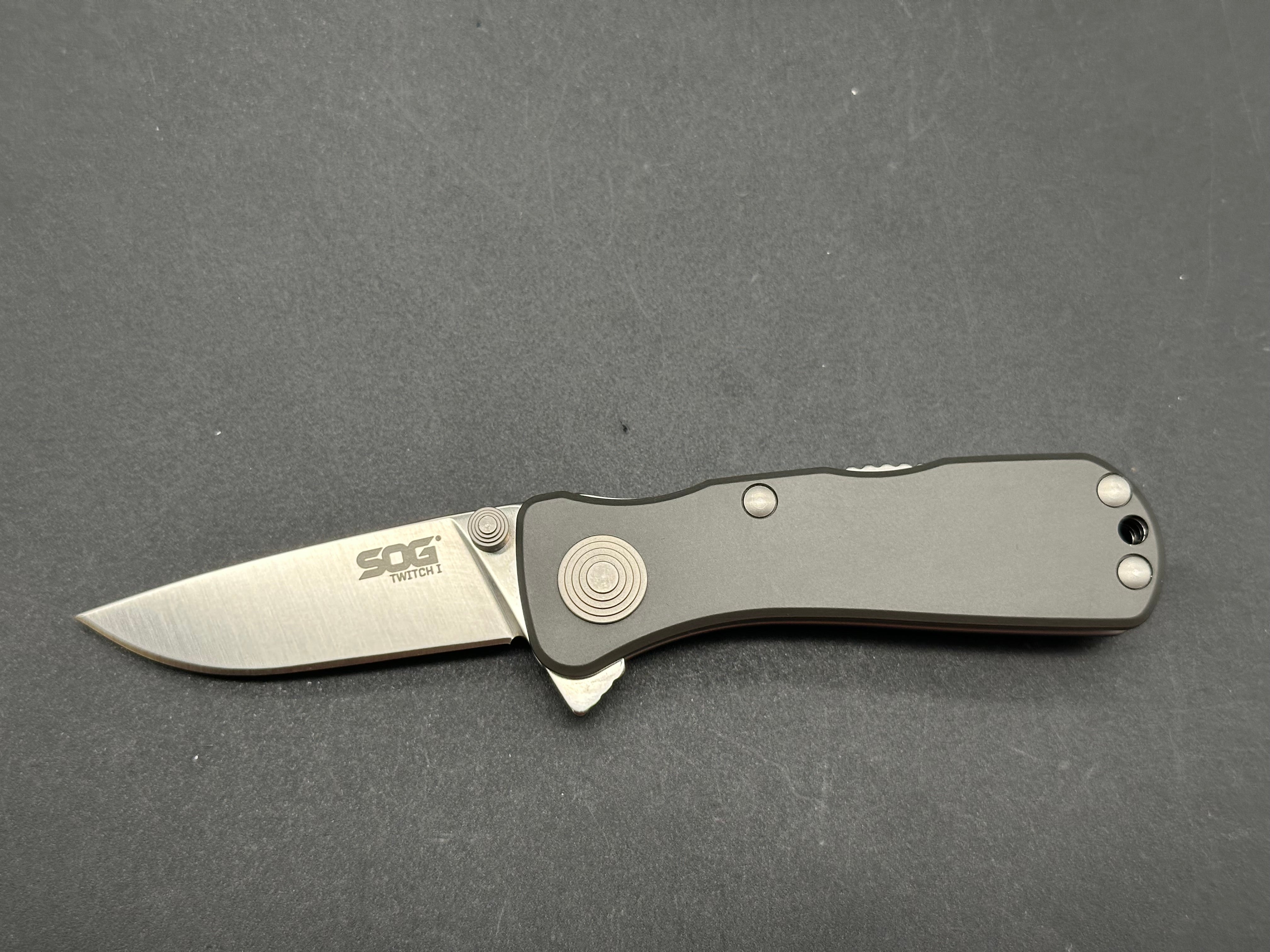 SOG Twitch I Assisted Opening Knife - TWI 7 Pocket Knife with 2 Satin Plain Blades | EDC, Outdoor Camping & Survival Gear