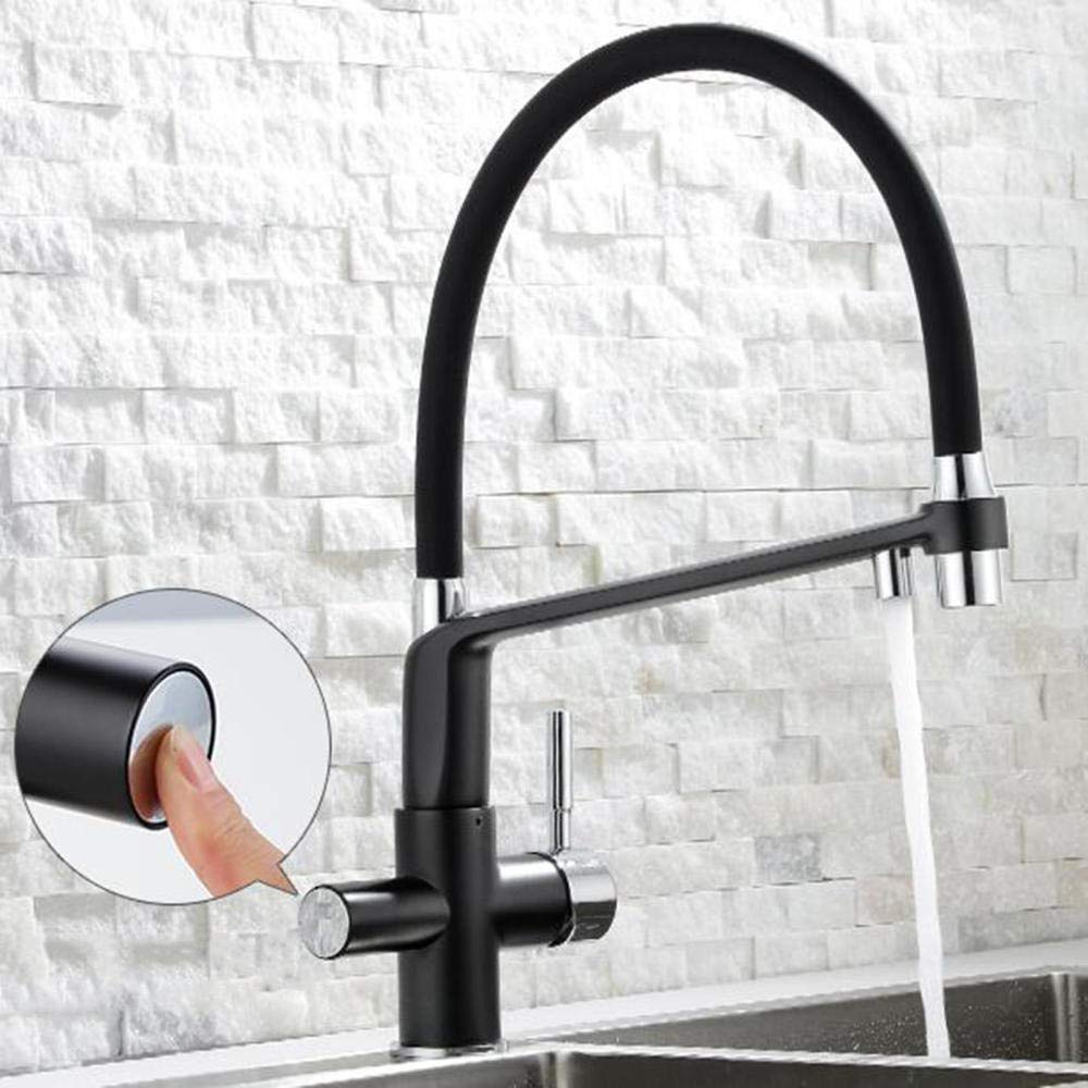 3-Way Brass Kitchen Faucet with Water Filter - Hot & Cold Drinking Water Purifier, 360° Rotation for Direct Use - Perfect for Modern Kitchens & Healthy Hydration