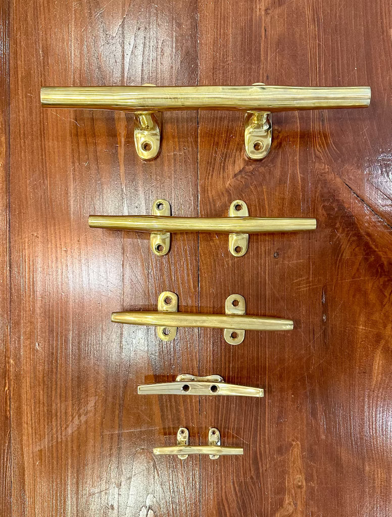 Premium Nautical Brass Boat Cleats - Heavy Duty Marine Deck Hardware for Docking & Mooring - Perfect for Sailboats, Yachts & Fishing Boats