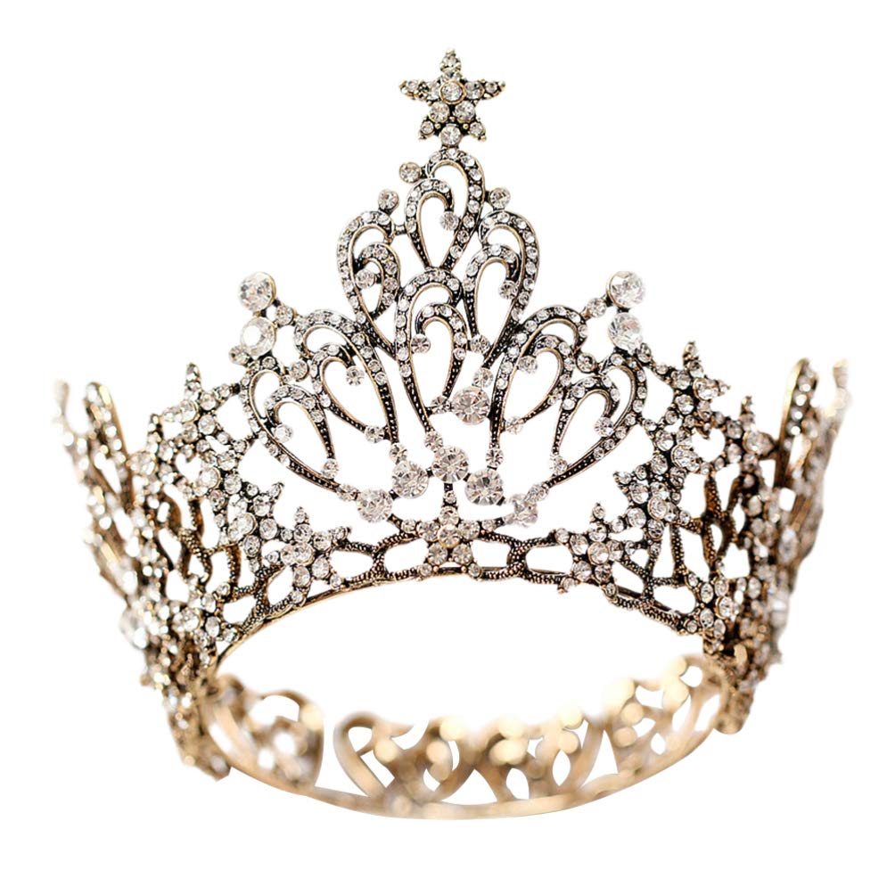 Lurrose Rhinestone Tiara Crown - Baroque Crystal Wedding Headpiece for Brides, Princess, Queen, Birthday & Miss Pageant | Elegant Hair Accessories for Weddings, Parties & Special Occasions