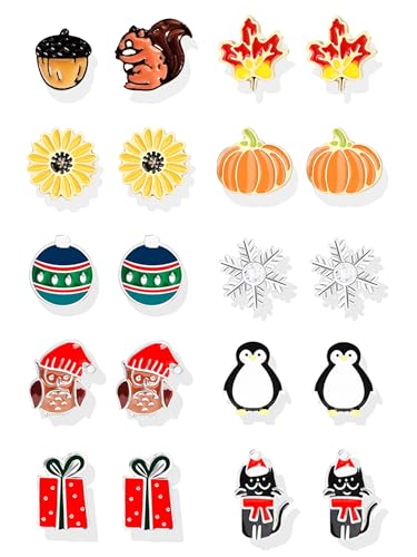 A8：10 pairs christmas earrings