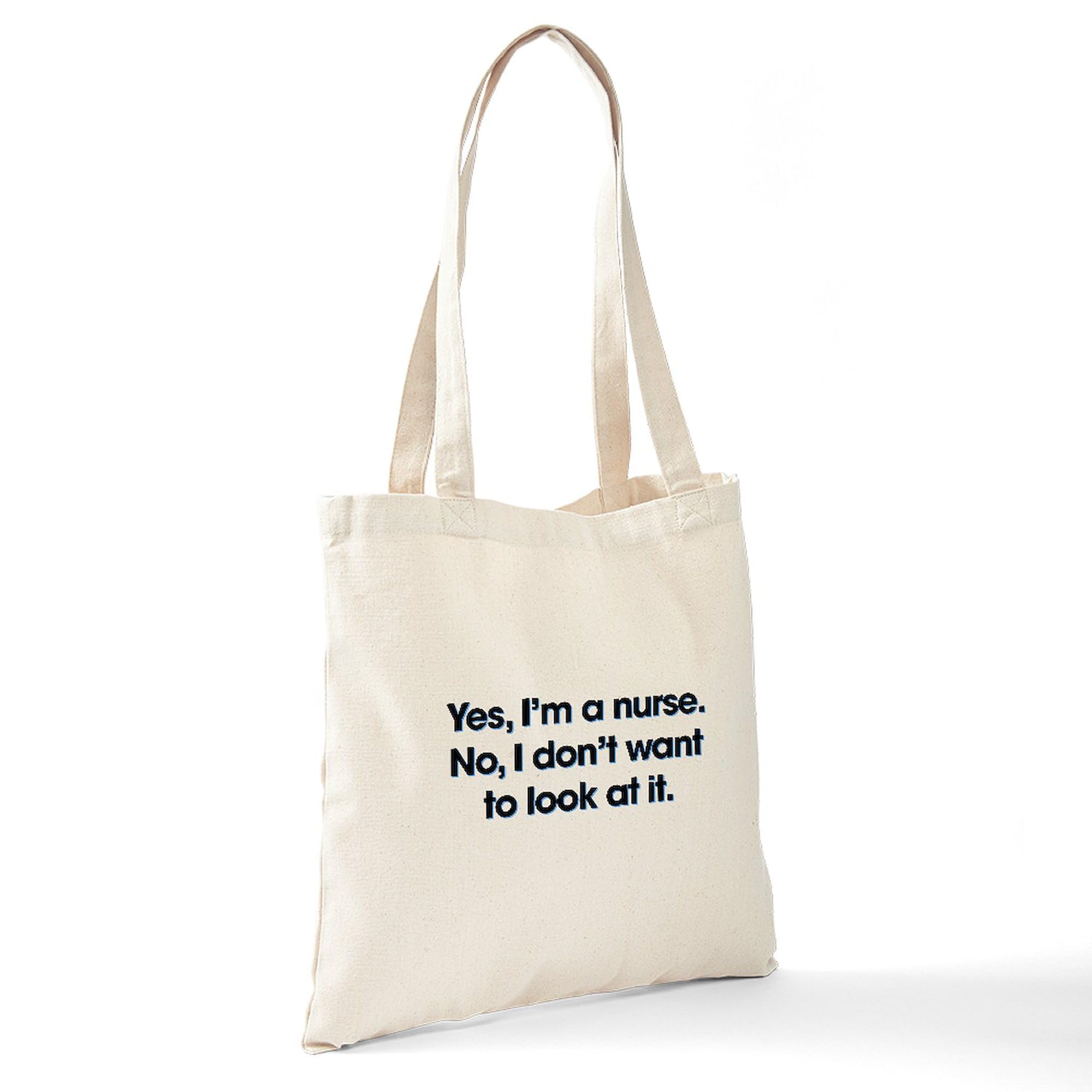 Nurse Tote Bag - Natural Canvas Reusable Shopping Bag for Medical Professionals | Perfect for Work, Groceries & Everyday Use