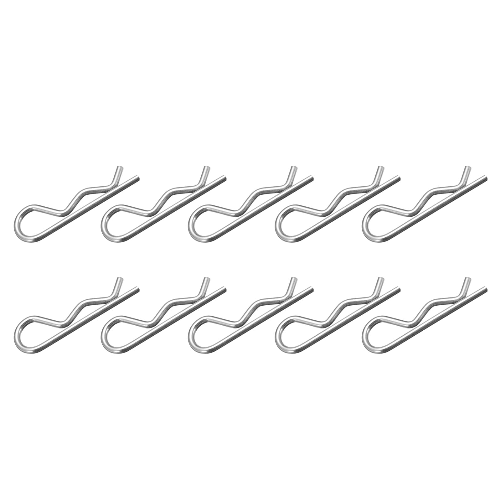 METALLIXITY Cotter Pins (2.5mm x 45mm) 50Pcs - High Carbon Steel R-Clip Pins for Hitch Pin Lock Systems, Silver Tone - Perfect for Trailers, Agricultural Equipment & Industrial Machinery Securing